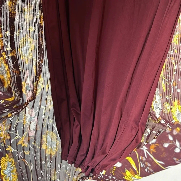 Lane Bryant Sleeveless Floral Accordion Pleated Dress Sz 20 Lined Keyhole Front - Picture 9 of 15